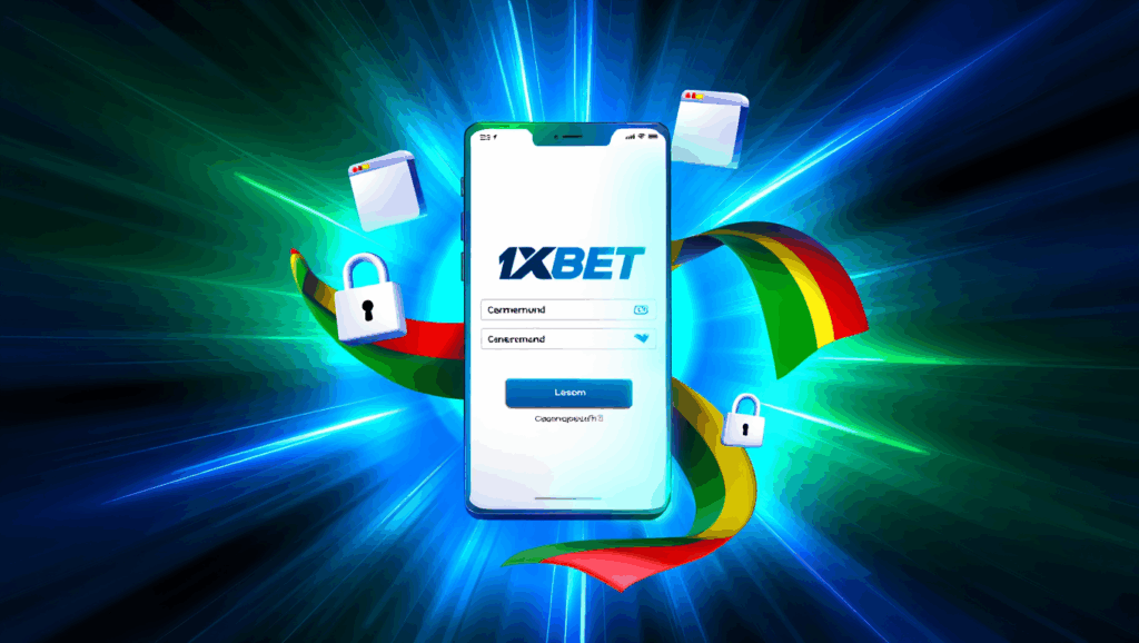 Page de connexion mobile pour 1xBet Cameroun