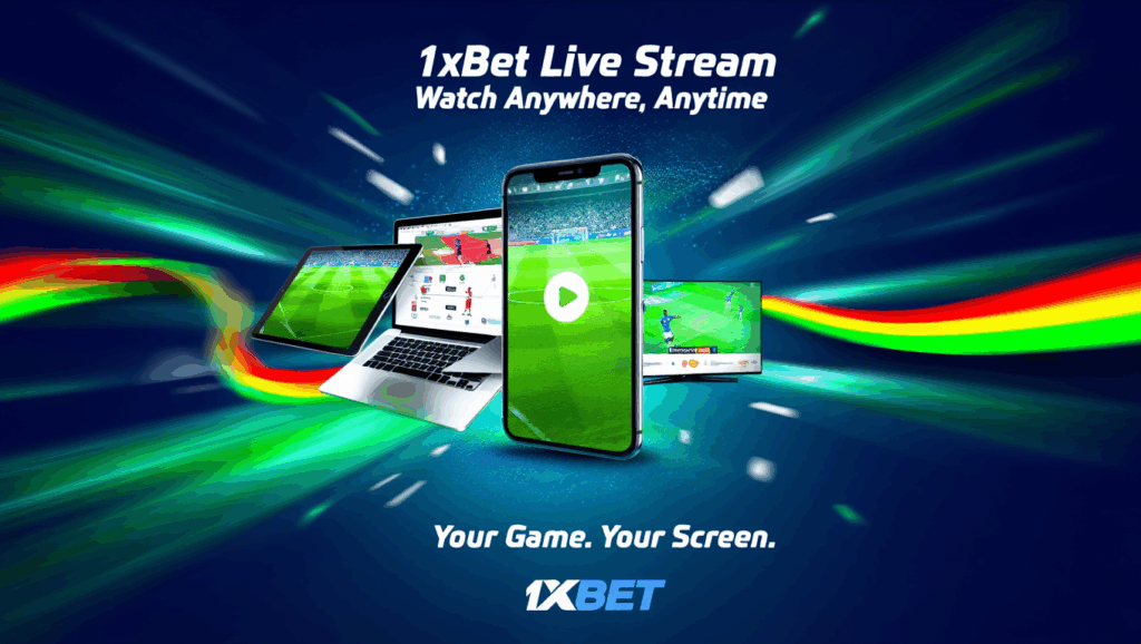 Plusieurs appareils diffusant des événements sportifs en streaming sur 1xBet Cameroun