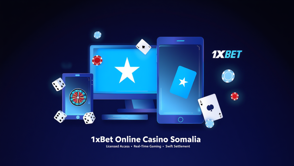1xBet online casino in Somalia with cards, dice and gaming screens